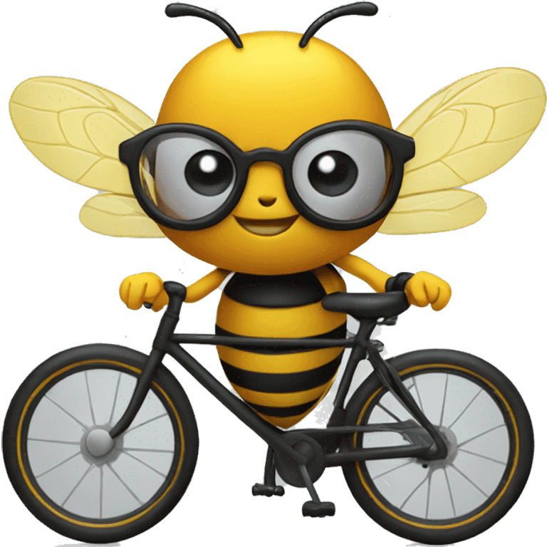 A bee on the bike with glasses emoji