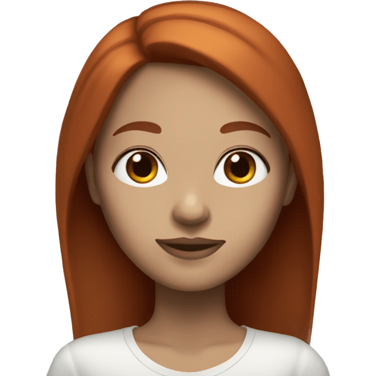 Red hair brown eyes long straight hair white skin woman emoji