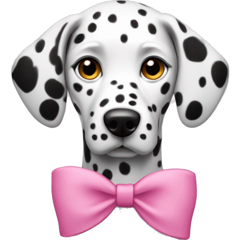 Dalmatian with pink collar with bow emoji