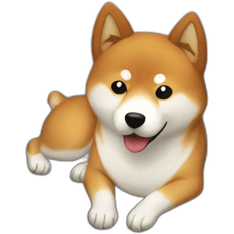 Shiba Inu on a camping bed emoji