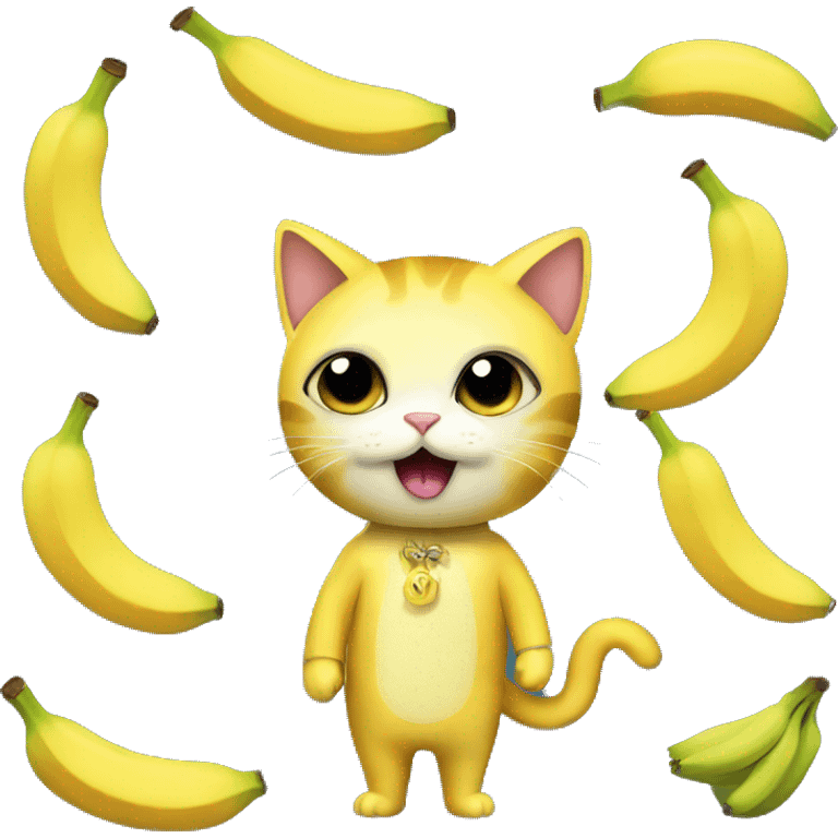 Cat in a banana costume emoji