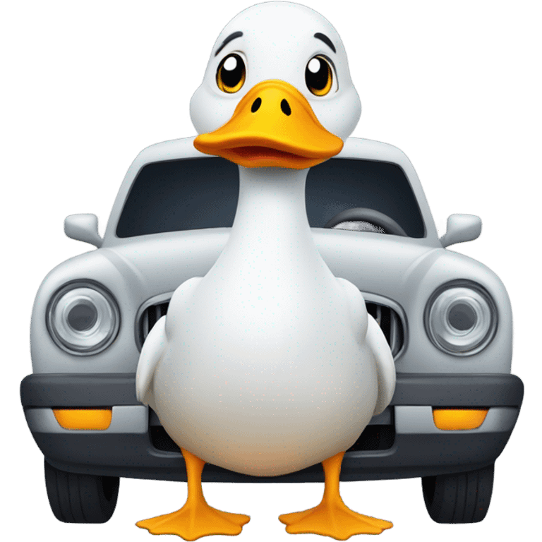 Duck in a car emoji