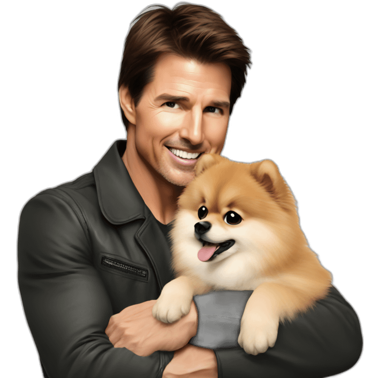 tom cruise hugs big pomeranian emoji