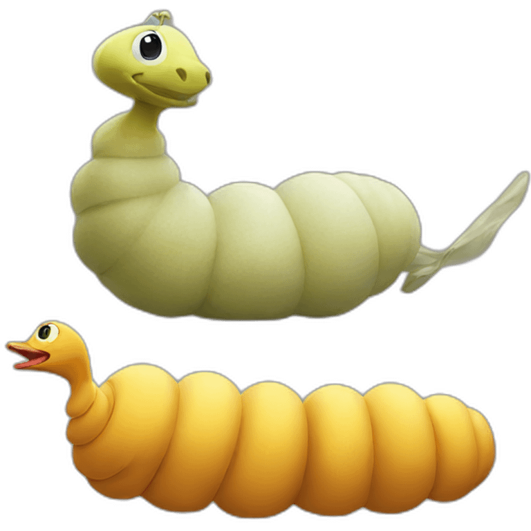 caterpillar and goose emoji