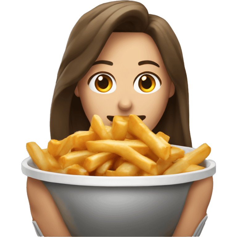 Poutine qui embrasse a femme emoji