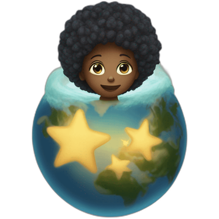 Star child on the earth emoji