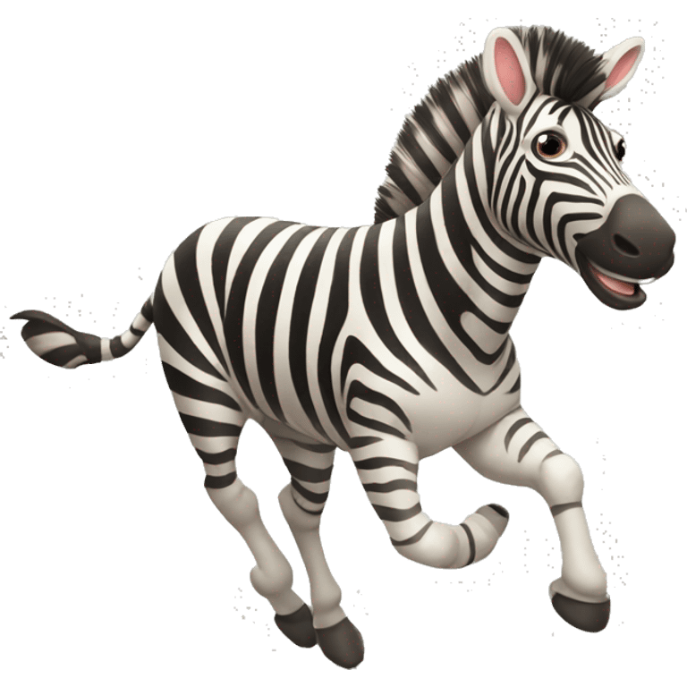 funny running zebra emoji