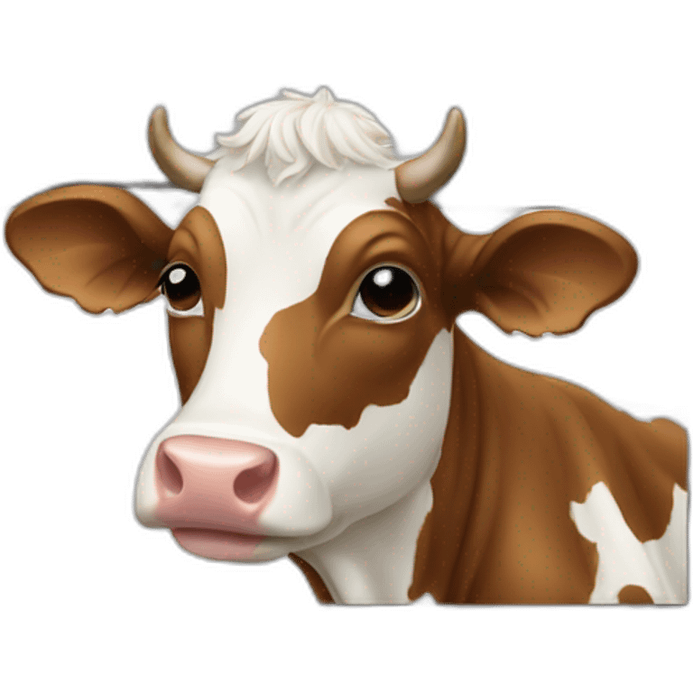 Cow behind a computer emoji