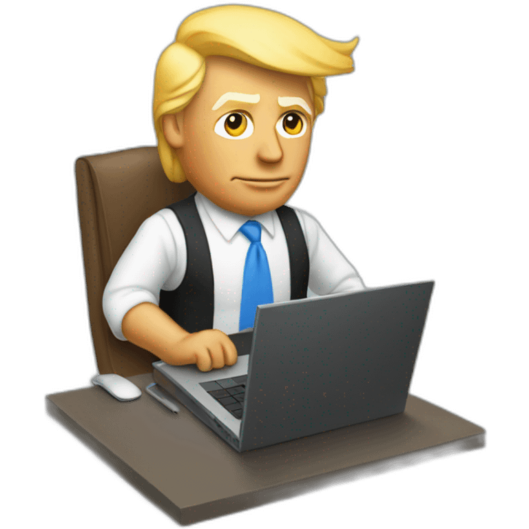 donald trump as a developer on a laptop emoji