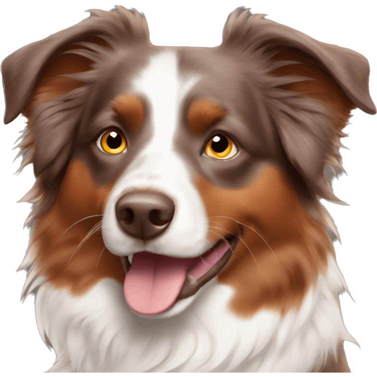 red tri australian shepherd with brown face emoji