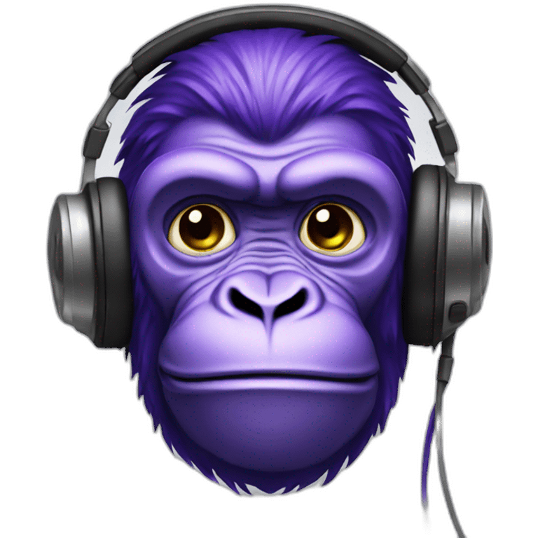 purple ape with headset emoji