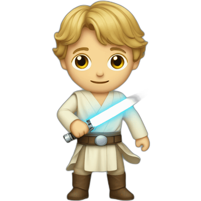 luke skywalker holding lightsaber full body emoji