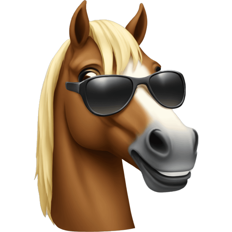 a horse with sunglasses emoji