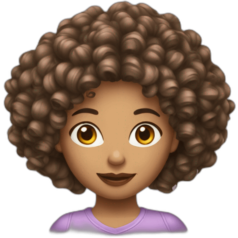 femme cheveux boucle emoji