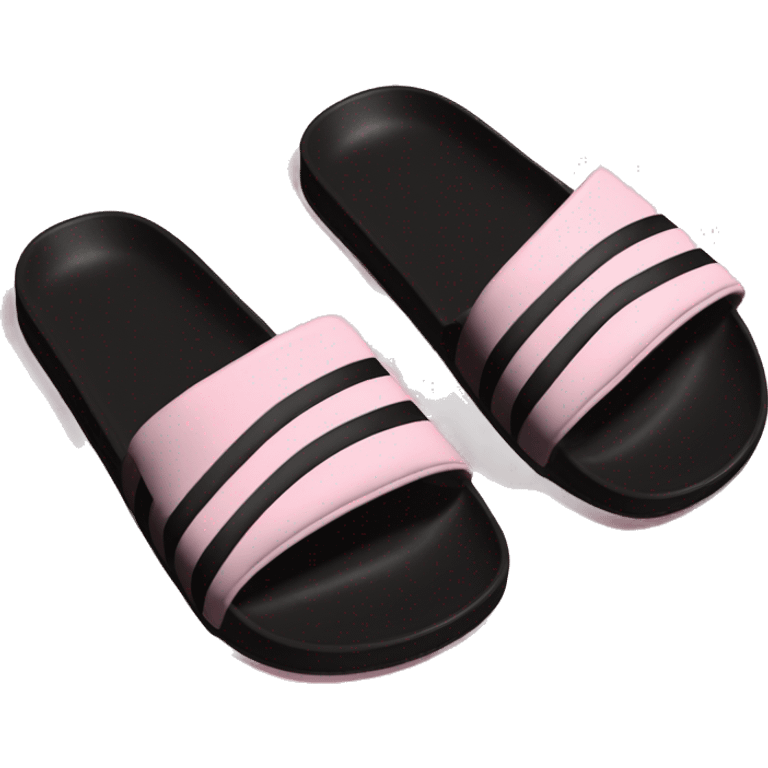 adidas adilettes sandals comfort pink cloud and black emoji