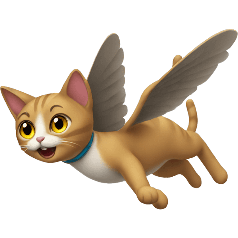 A flying cat emoji