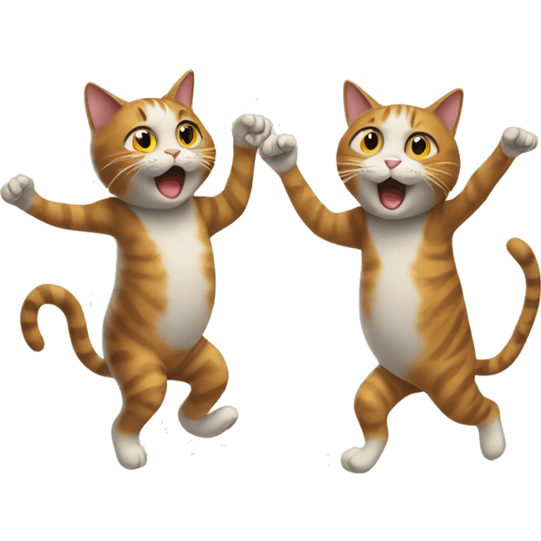 two cats walking on their two legs  emoji