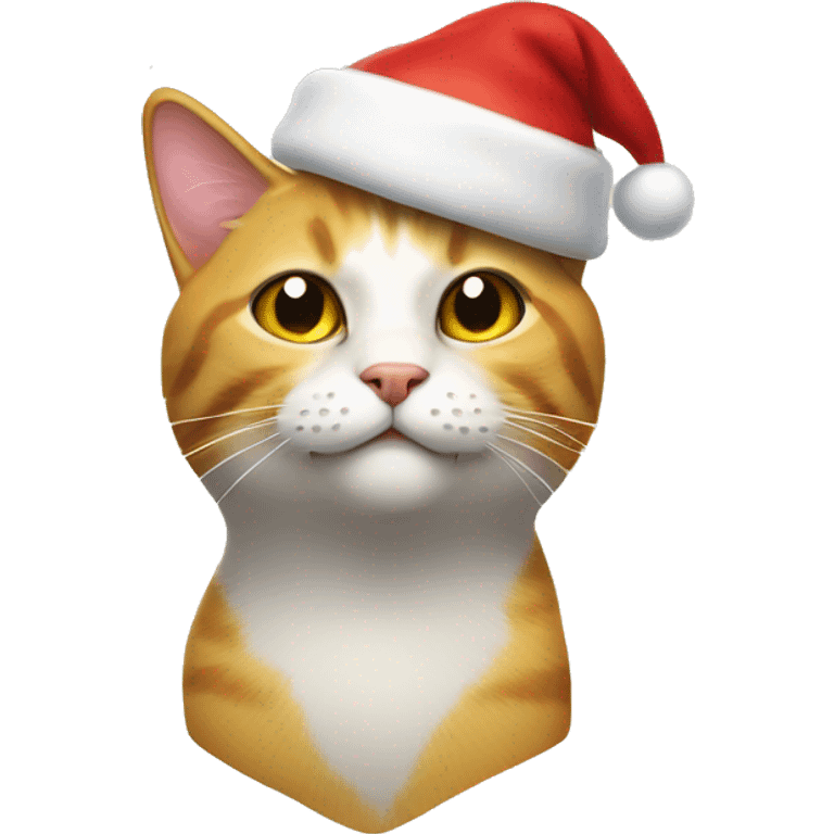 Yellox cat eith santa hat emoji