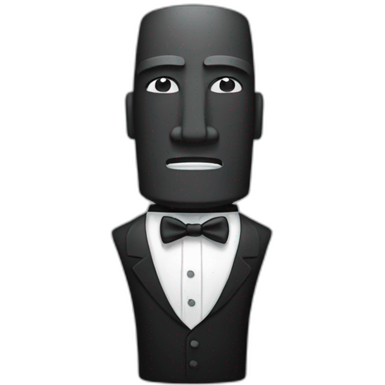 moai in tuxedo emoji