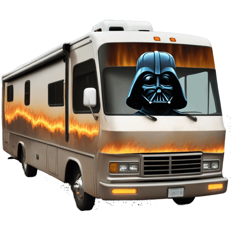 Darth Vader’s 1972 Winnebago rv rusted holographic flames  emoji