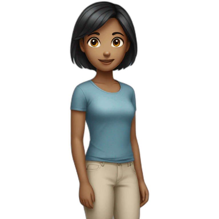 black-short-hair-young-girl emoji