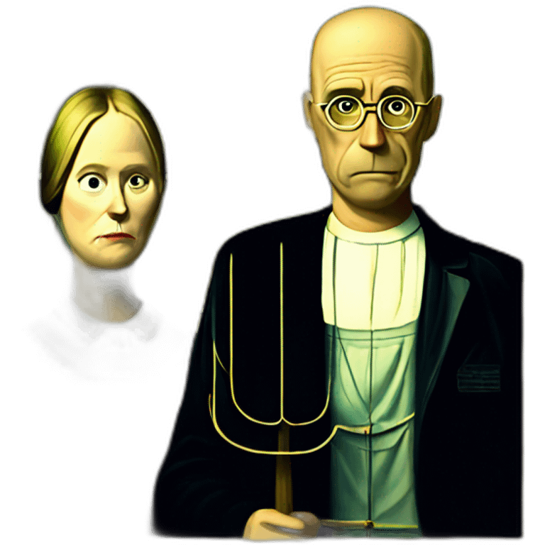 American Gothic by wood emoji