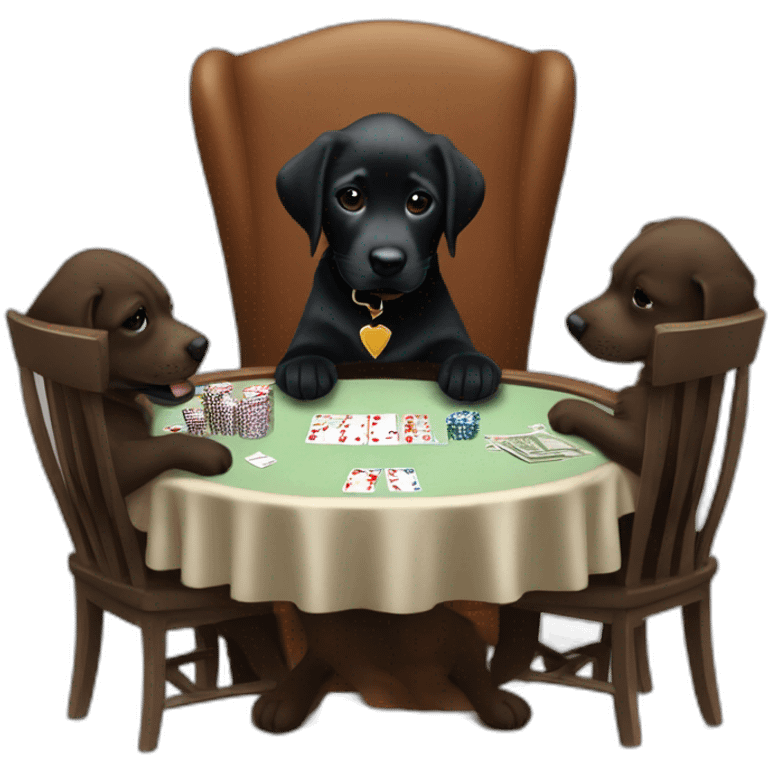 Black lab puppy playing poker with the guys from Goodfellas emoji