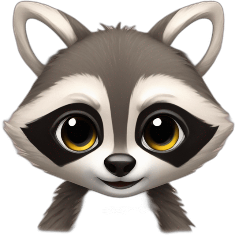 raccoon and мыt love emoji