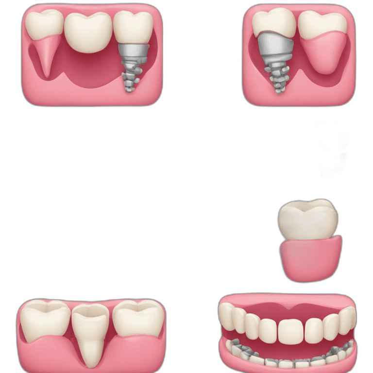 prosthetics and dental treatment prosthetics and tooth treatment in vector emoji