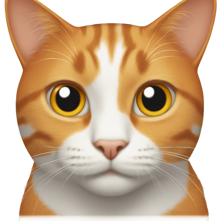 Orange cat with white spot on face emoji