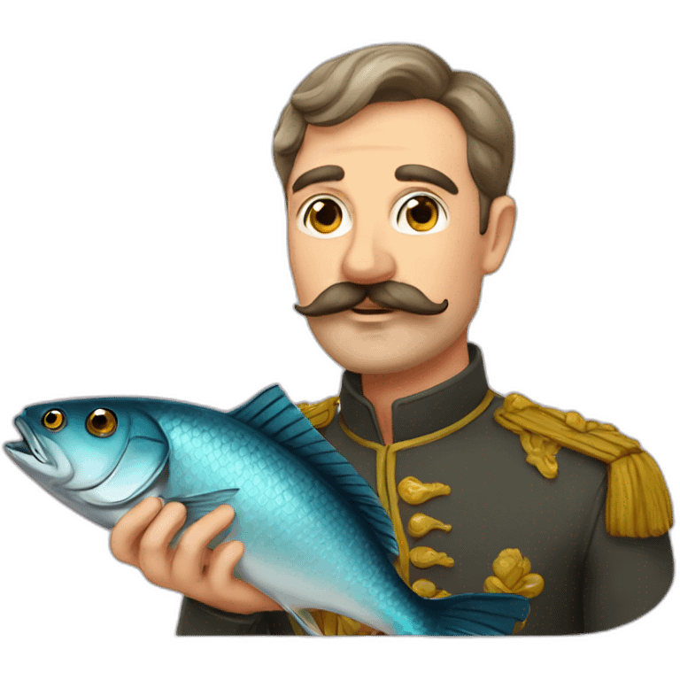 russian moustache husband with fish emoji