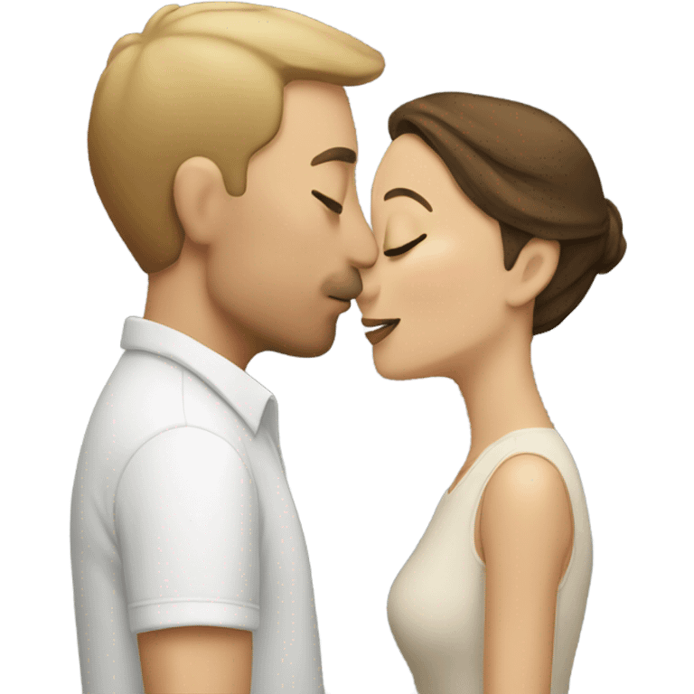 White Man kissing woman emoji