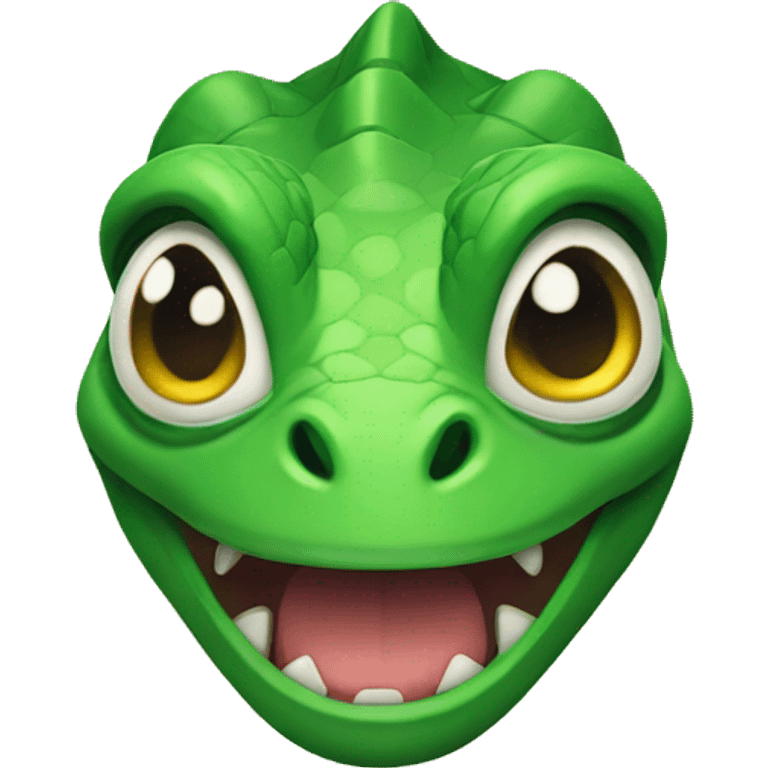 cute green lizard angry face emoji