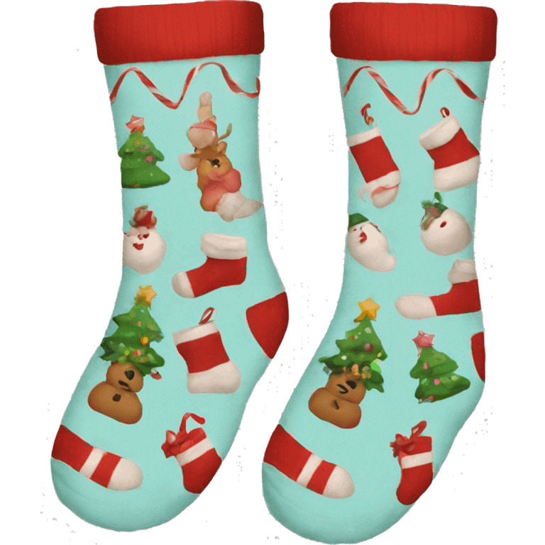 aesthetic Christmas socks emoji