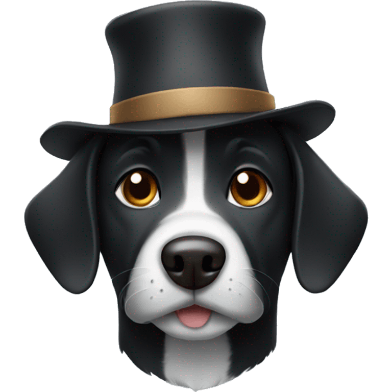 Black dog with a hat  emoji