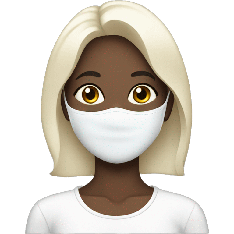 Girl with a white beauty mask emoji