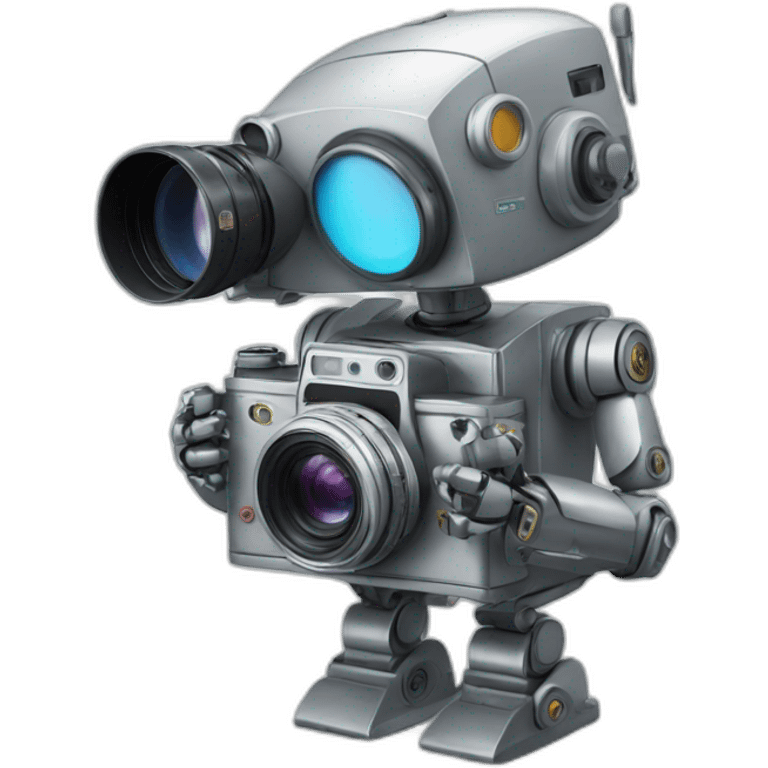 robot holding a film camera emoji