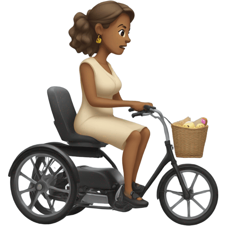 Mother on a threewieler emoji