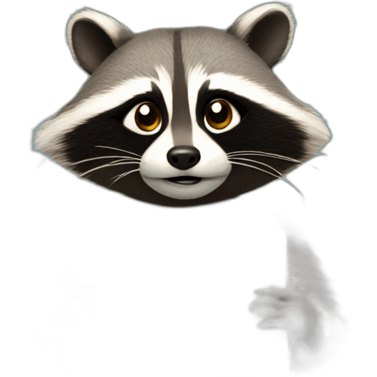 racoon with resignation letter emoji