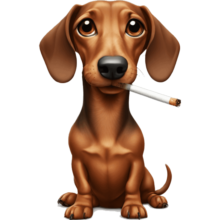 dachshund with cigarette emoji