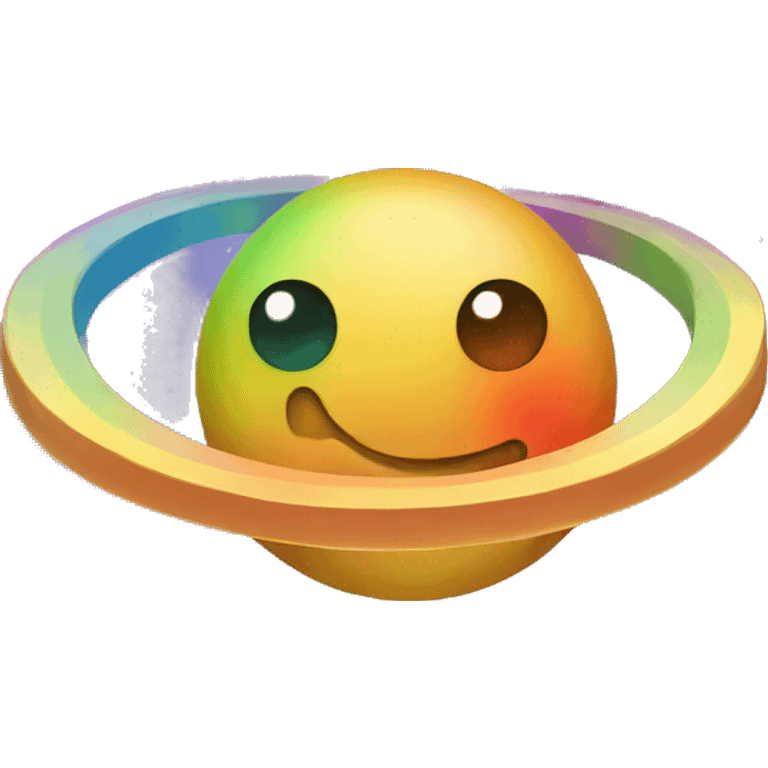  planet with rainbow rings emoji