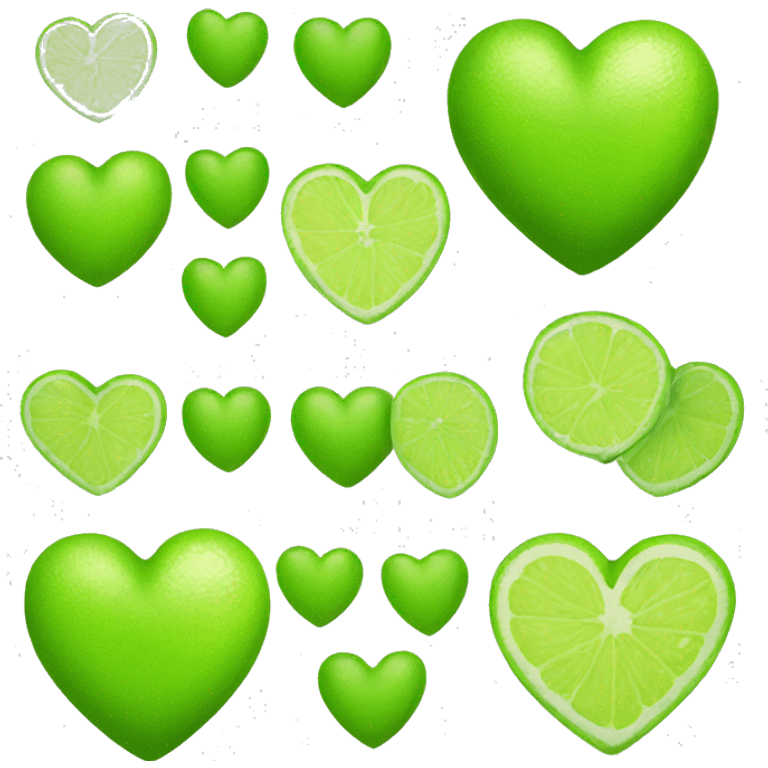 Lime green heart emoji