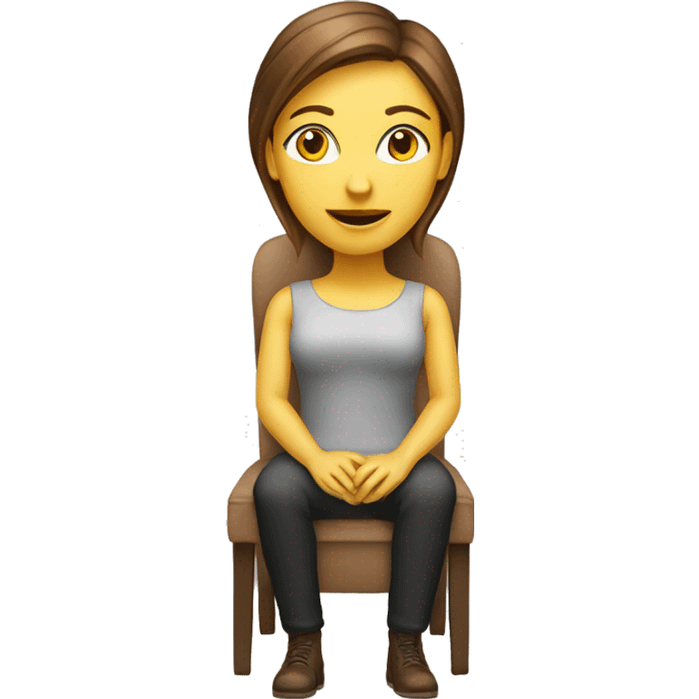 whie-glass-woman-brown-hair-sitting-chair emoji