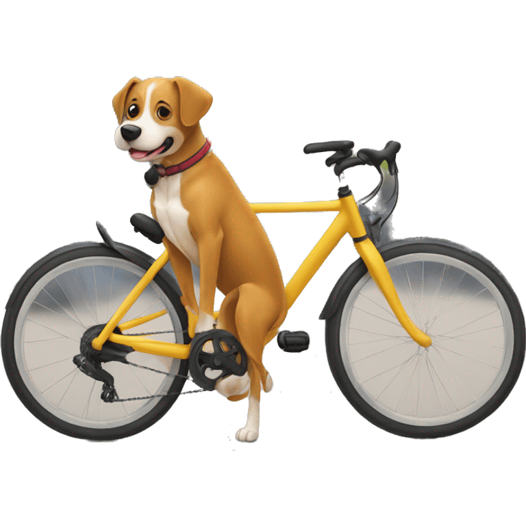 Cachorro em cima de bicicleta  emoji