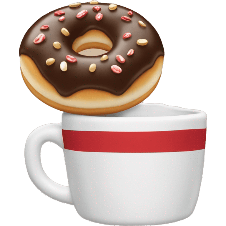 “Tim Hortons store with a red and white color scheme, featuring the classic Tim Hortons logo, a warm and welcoming design that represents a popular coffee and donut shop.” emoji