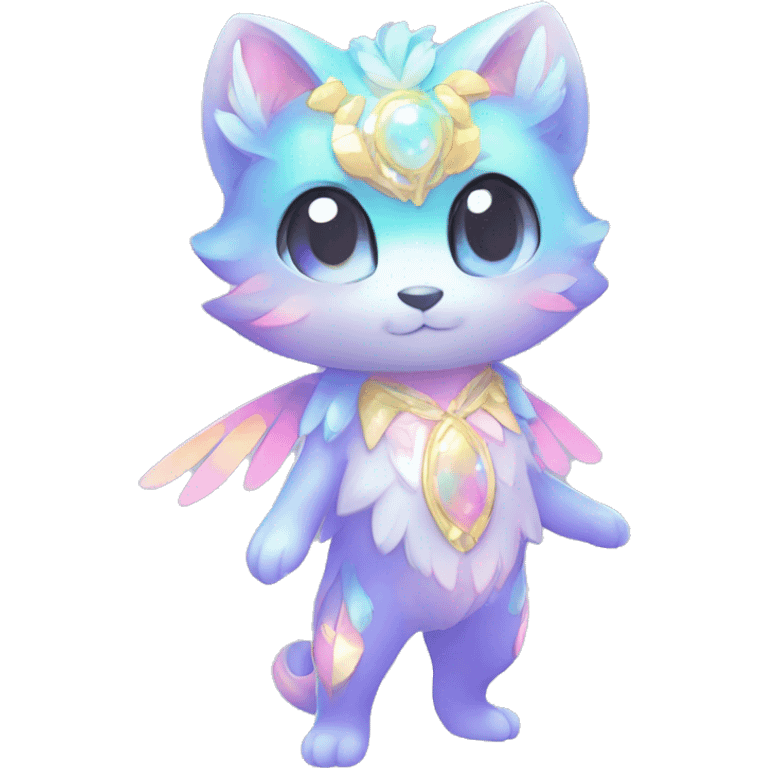 Shiny Shy Cool Sparkly Colorful Pastel beautiful fantasy Kawaii Ethereal Sona Fakemon-animal Full Body emoji