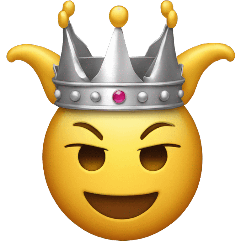  horned emoji face with crown emoji