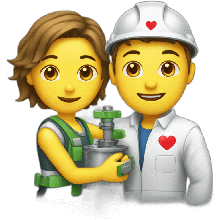 a nuclear power plant worker is in love emoji