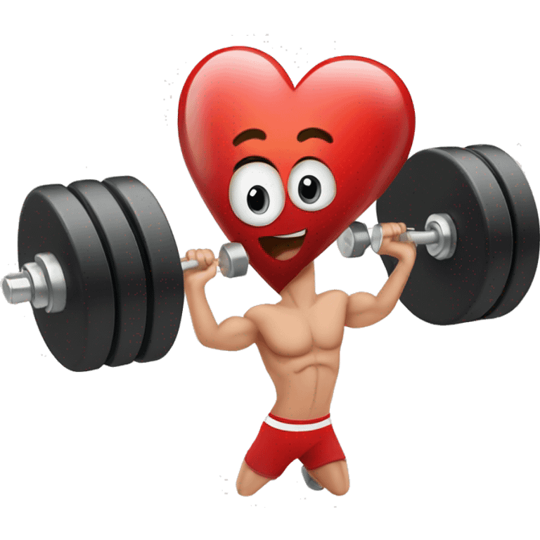 heart with gym dumbells emoji