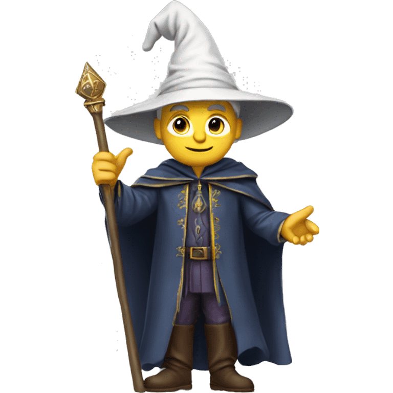 Create a white man in a wizard outfit and pointed hat  emoji